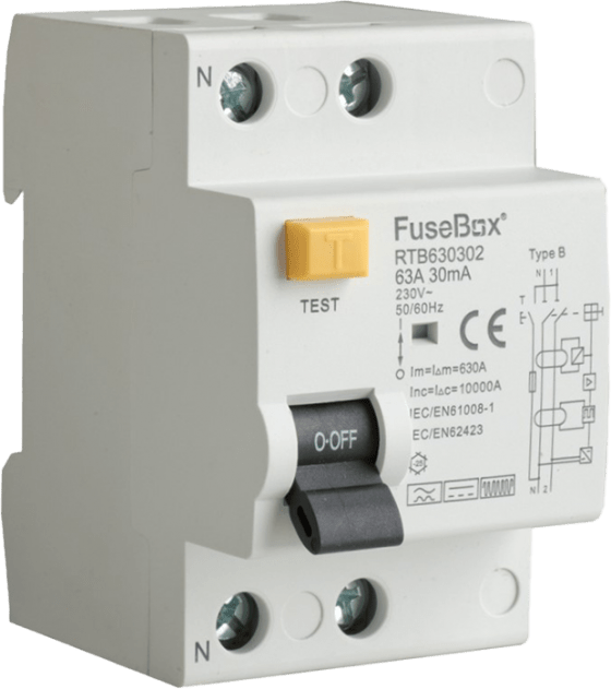 Fusebox RTB630302M TYPE B 63A 30mA 2P RCD - Fusebox - Falcon Electrical UK