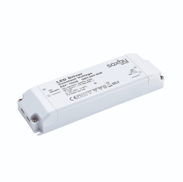 Saxby 79328 LED driver constant voltage 24V 40W - Saxby - Falcon Electrical UK