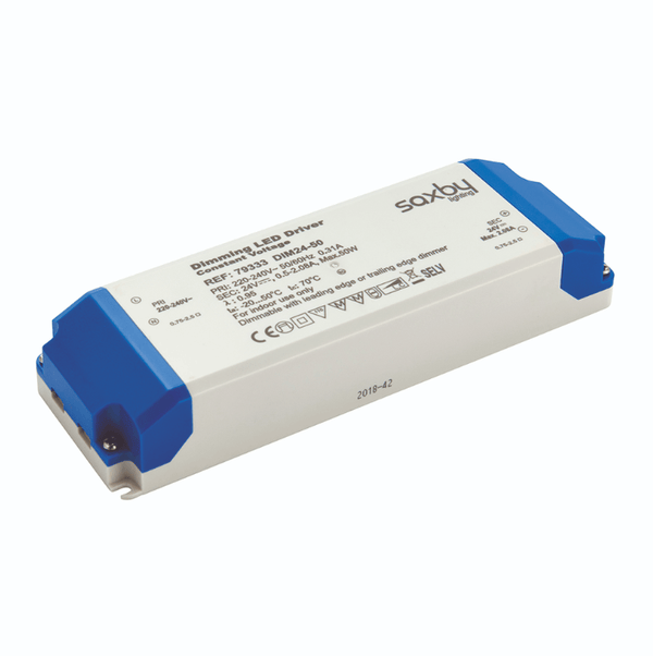 Saxby 79333 LED driver constant voltage dimmable 24V 50W - Saxby - Falcon Electrical UK