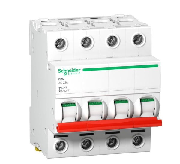 Schneider Electric SE125SW4 125A 4-Pole Switch Disconnector for 3-Phase LoadCentre KQ Distribution Board - Schneider Electric - Falcon Electrical UK