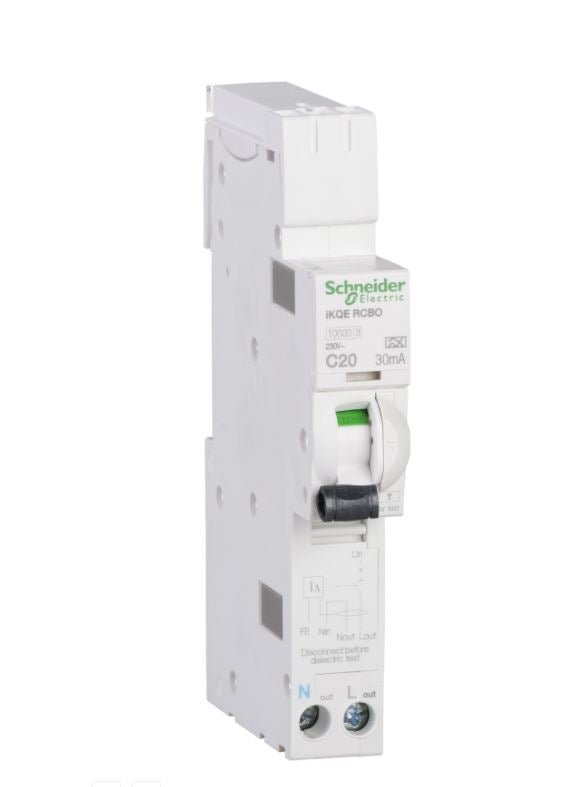 Schneider Electric SEE120C03 20A, C Curve RCBO for LoadCentre KQ Distribution Board - Schneider Electric - Falcon Electrical UK
