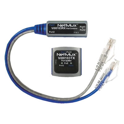 Netmux IP & PoE Port Multiplexer (Combiner - Splitter) (Vi00103RX+Vi00103TX) - Mixed - Falcon Electrical UK
