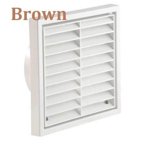 Manrose 1151B 100mm Fixed Louvre Grille - Brown - Manrose - Falcon Electrical UK