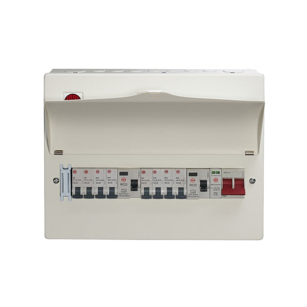 Wylex WNM1772 8 Way High Integrity + Type 2 SPD Flexible Busbar Consumer Unit Loaded with 8 MCB's - Wylex - Falcon Electrical UK