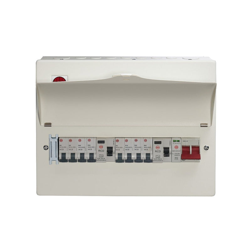 Wylex WNM1772-1 9 Way High Integrity Consumer Unit with SPD. Loaded with 8 MCB's - Wylex - Falcon Electrical UK