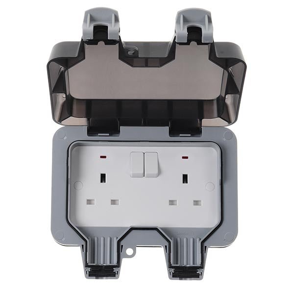 BG WP22 Nexus Storm 13A Weatherproof Double Switched Socket Outlet - BG - Falcon Electrical UK