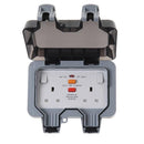 BG WP22RCD Weatherproof 13A 2-Gang Switched Socket with RCD - BG - Falcon Electrical UK