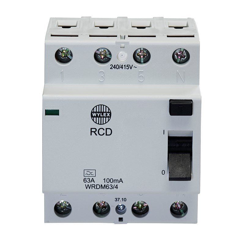 Wylex WRDM63-4 63A 100mA Type AC Four-Pole RCD - Wylex - Falcon Electrical UK