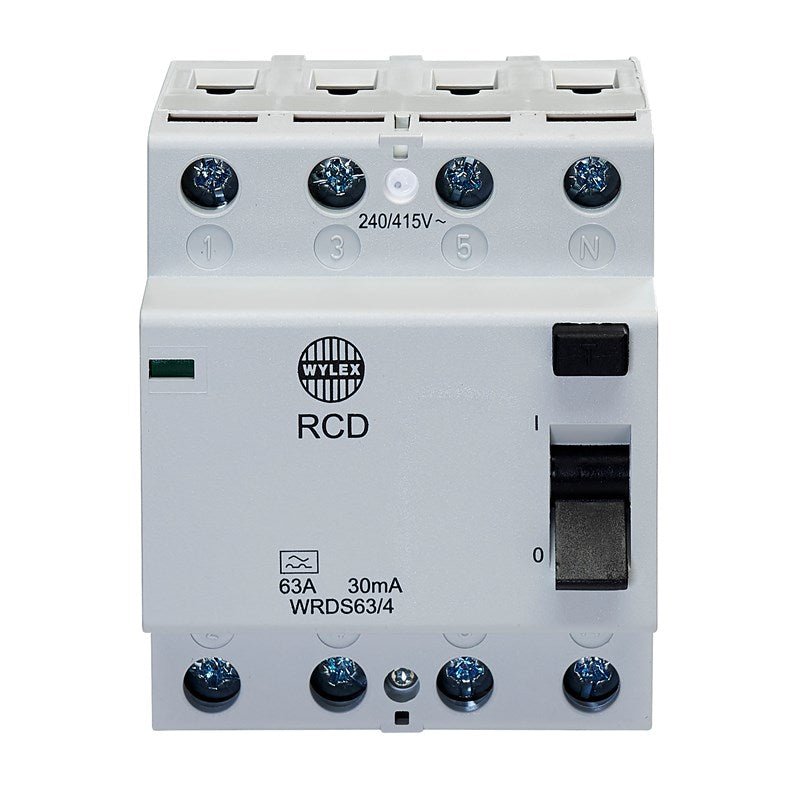 Wylex WRDS63-4 Four-Pole Type AC 63A 30mA RCD - Wylex - Falcon Electrical UK