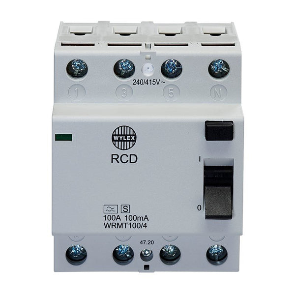 wylex WRMT100-4 100A 100mA TYPE A 4P TIME DELAYED RCD - Wylex - Falcon Electrical UK
